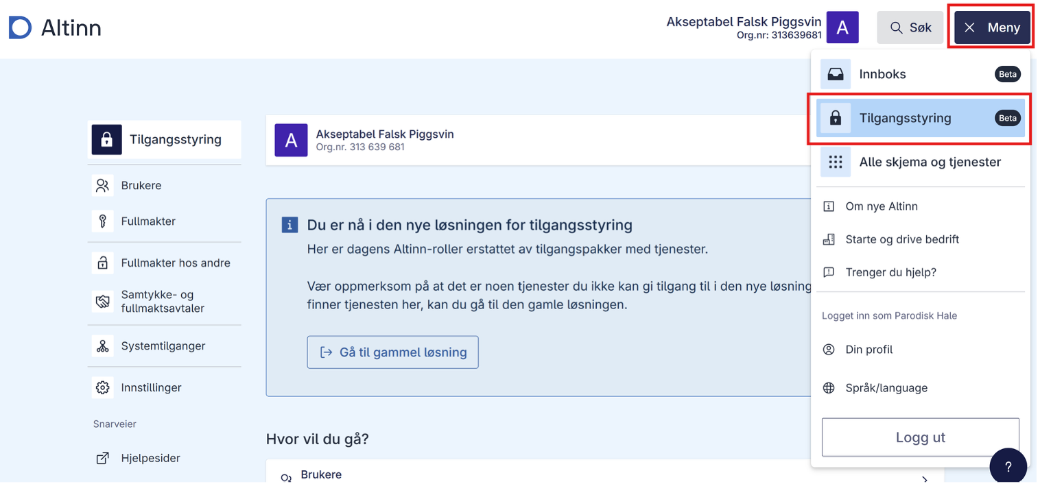 Beskriver steg 2 i prosessen for å autentisere brukere i Altinn