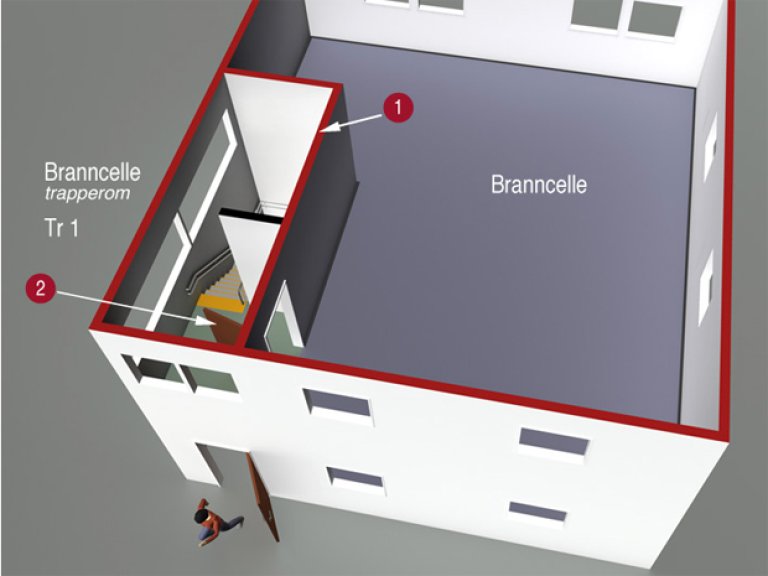 § 11-8 Figur 2: Prinsippskisse av trapperom Tr 1.