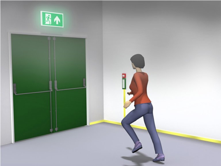 § 11-12 Figur 2: Markeringsskilt plasseres over alle utganger til og i rømningsvei. § 11-12 Figur 2: Markeringsskilt plasseres over alle utganger til og i rømningsvei.