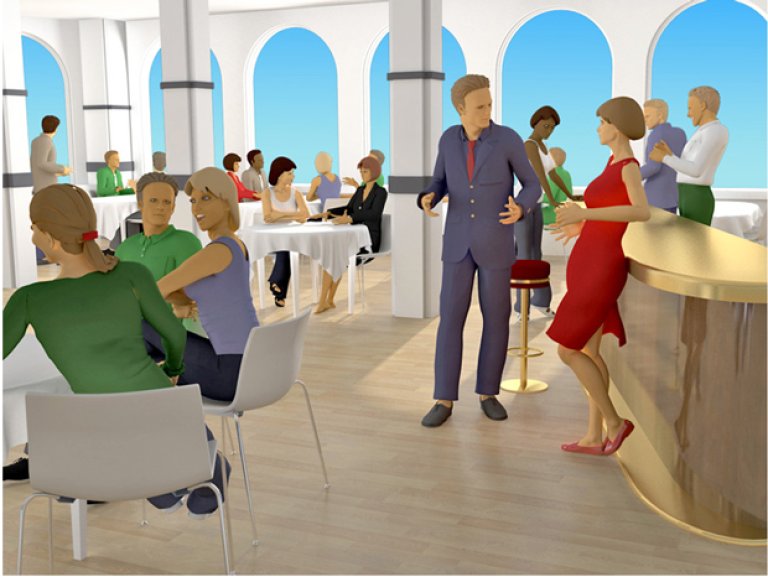 § 13-8 Figur 1: Gode romakustiske forhold er viktig i restauranter. § 13-8 Figur 1: Gode romakustiske forhold er viktig i restauranter.