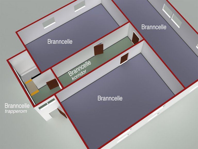 § 11-8 Figur 1: Byggverk må deles opp i hensiktsmessige brannceller.