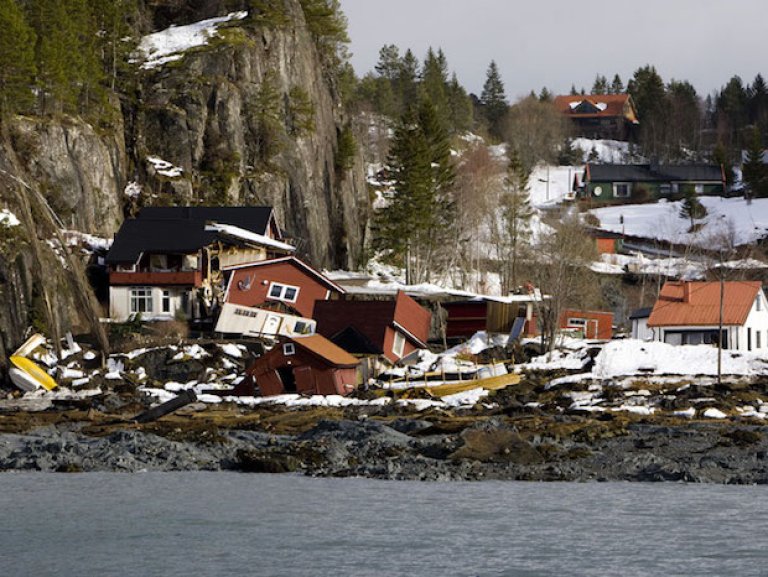 Bilde 6.2 Kvikkleireskred i Namsos i 2009. Foto: NTB Scanpix